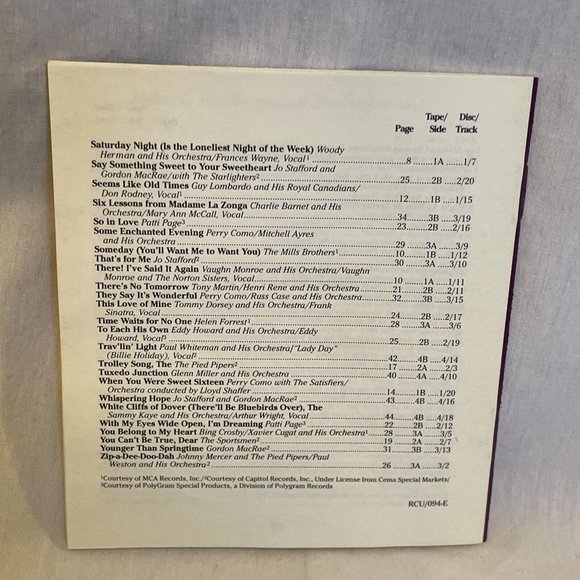 Various -Golden Memories Of The '40s (4 x CD, 1992) Reader's Digest 094C NM - Picture 6 of 7